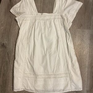 Abercrombie & Fitch White Cotton Eyelet Tunic Dress / beach cover up